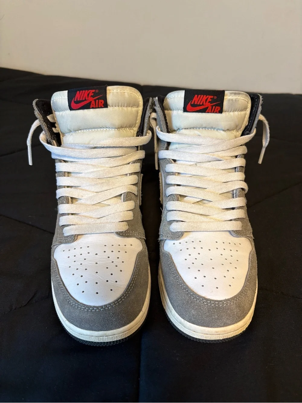Nike Kids Gray and White High-Top Sneakers